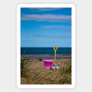 Bucket and Spade on Dornoch Beach Sticker